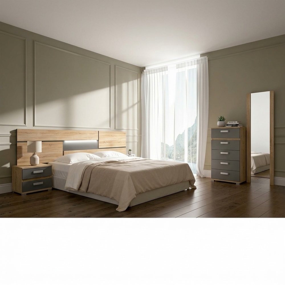 Dormitorio matrimonio bicolor con LED