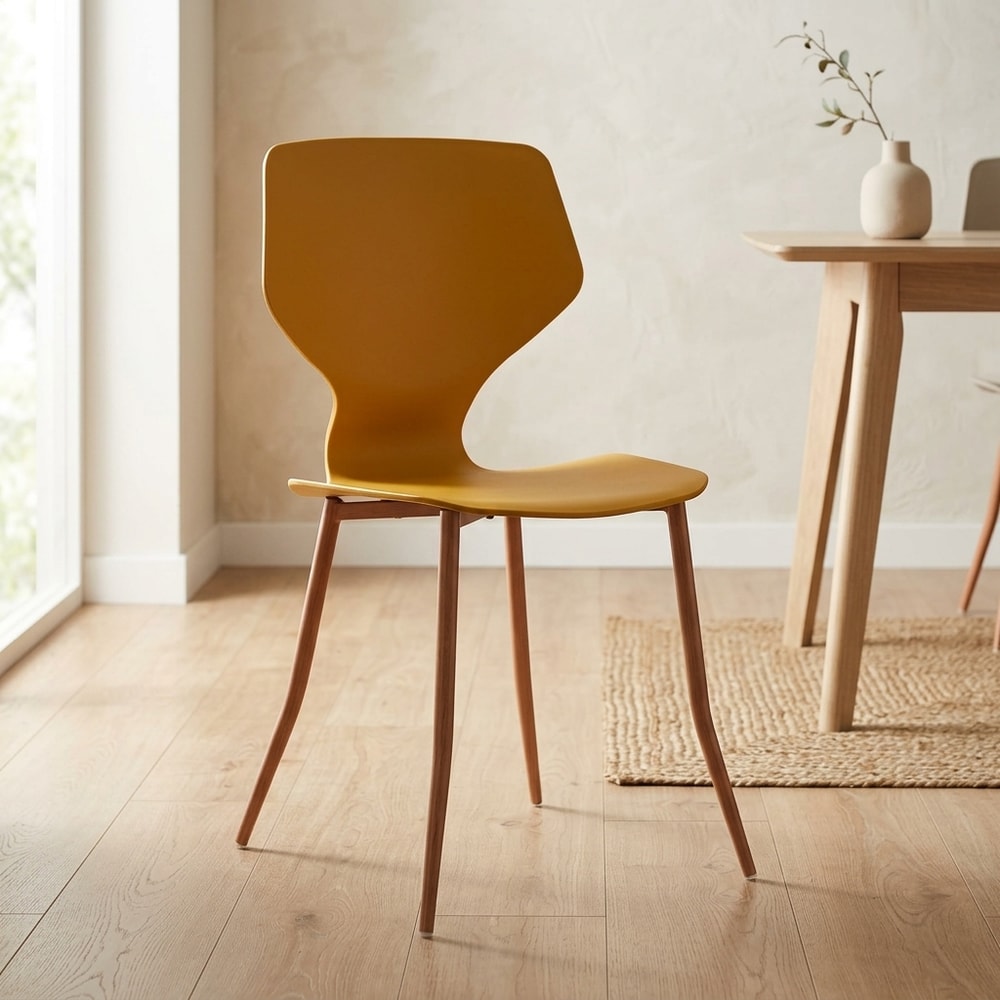 Silla de comedor moderna mostaza