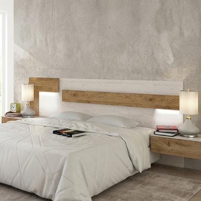 Cabecero de Cama con Luces LED Bicolor