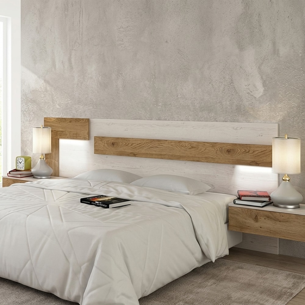 Cabecero de Cama con Luces LED Bicolor