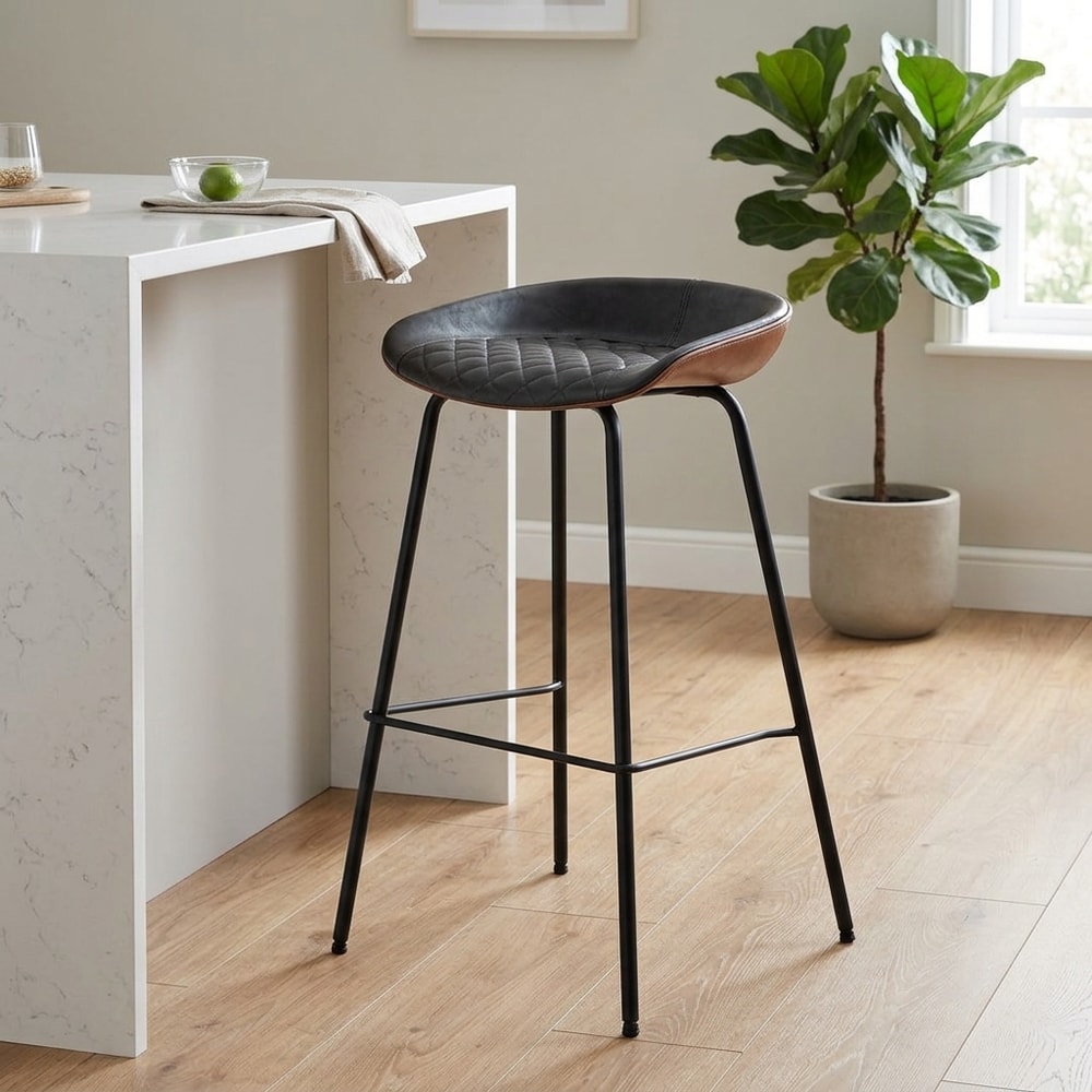 Taburete alto de diseño moderno en marrón y negro