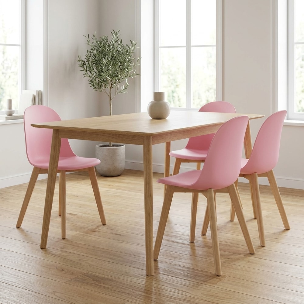 Pack 4 Sillas de Comedor Nórdicas Rosas