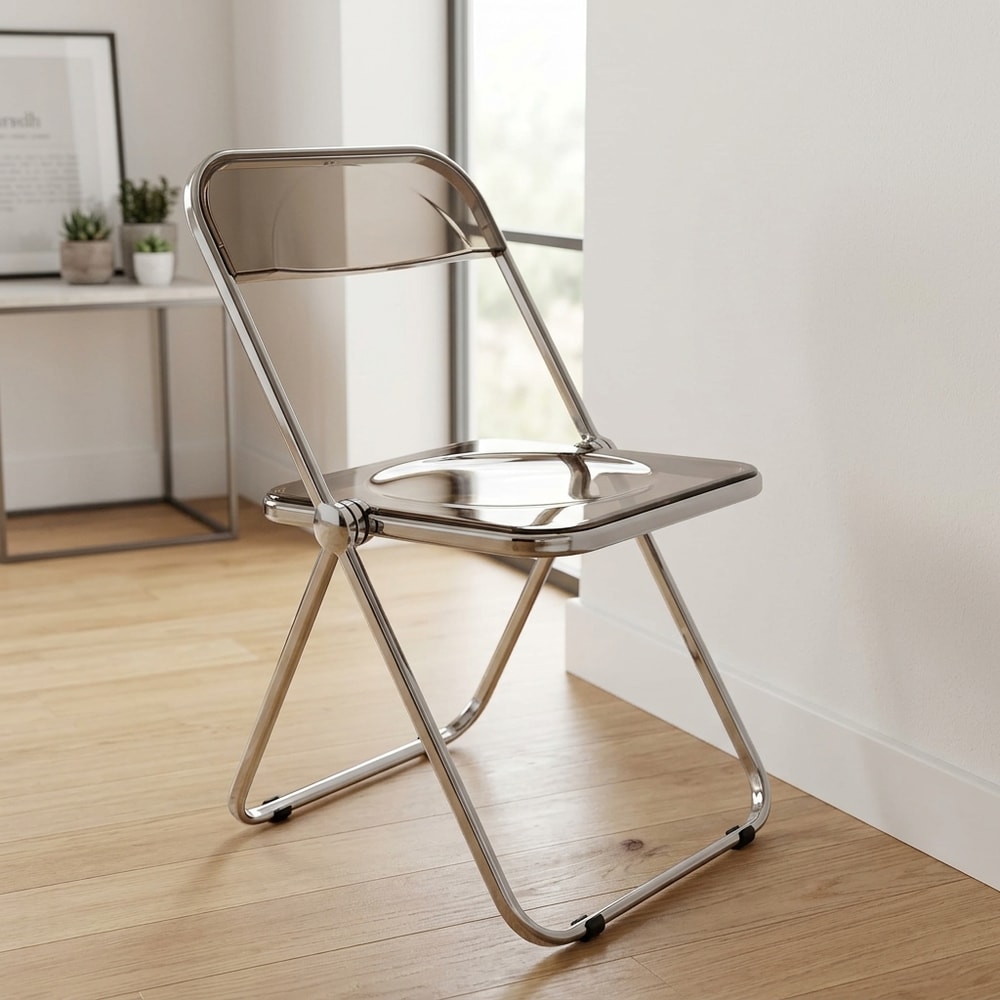 Silla Plegable de Resina y Metal Fumé