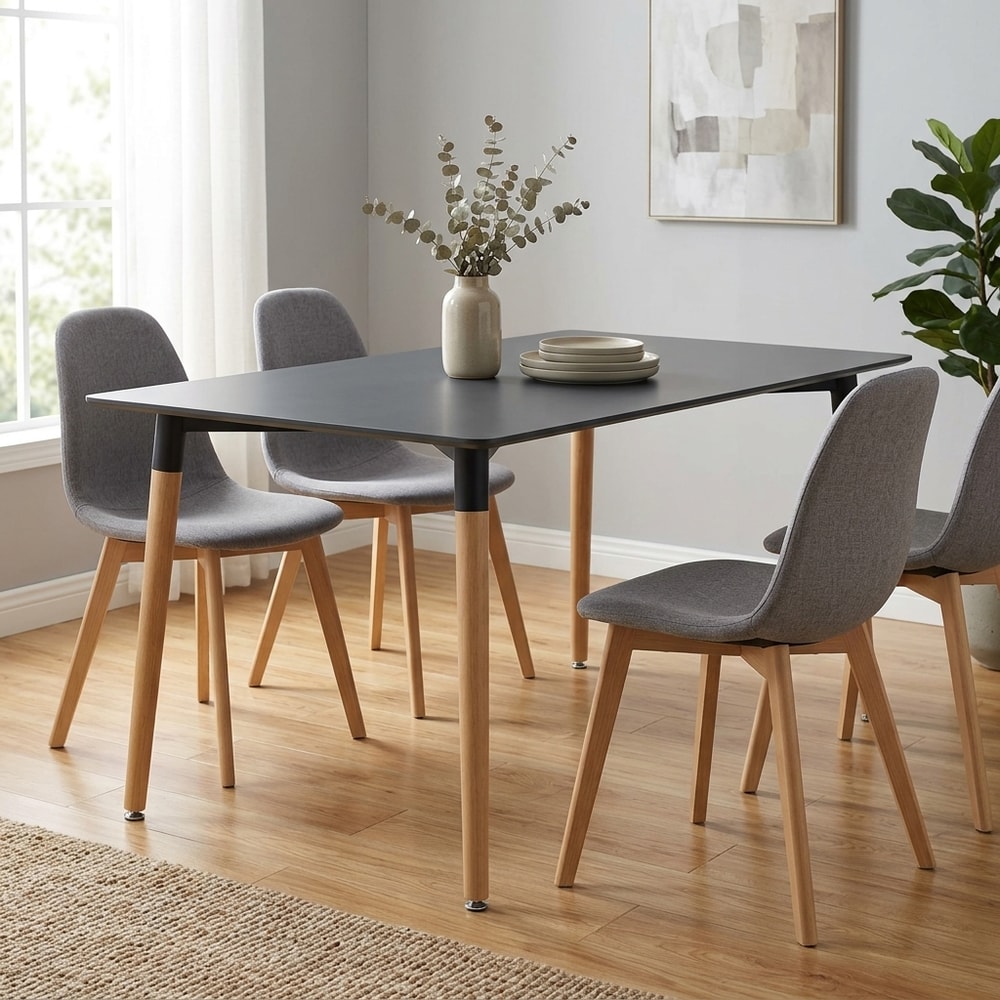 Mesa de comedor nórdica grafito y madera