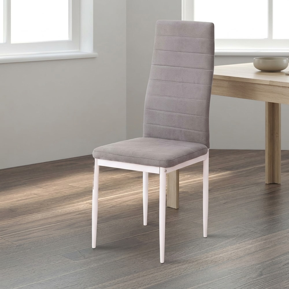 Set de 6 sillas de comedor tapizadas en gris