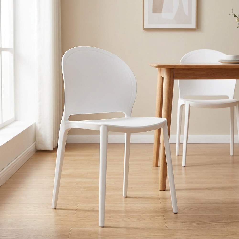 Silla de Comedor Apilable Blanca