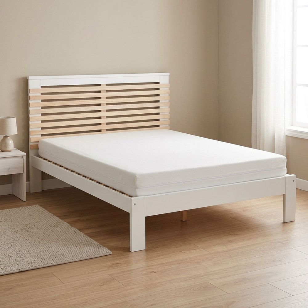 Cama Doble de Madera Bicolor con Somier