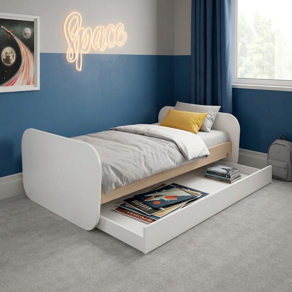 Cama Nido Juvenil Blanca y Madera