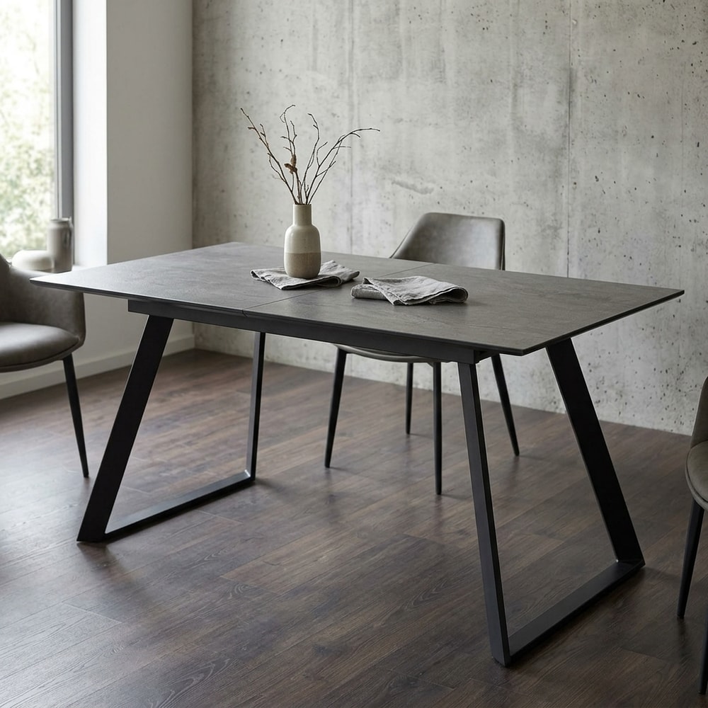 Mesa de comedor extensible estilo industrial