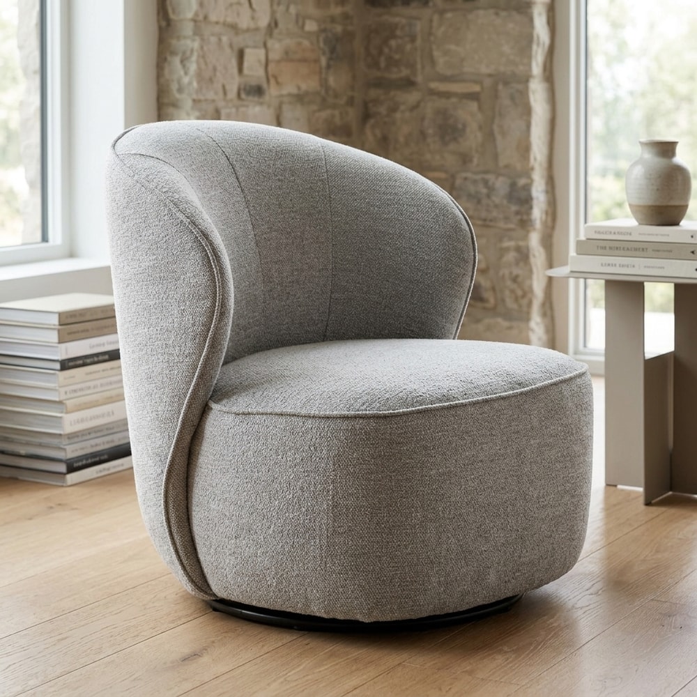 Sillón giratorio de diseño moderno en gris