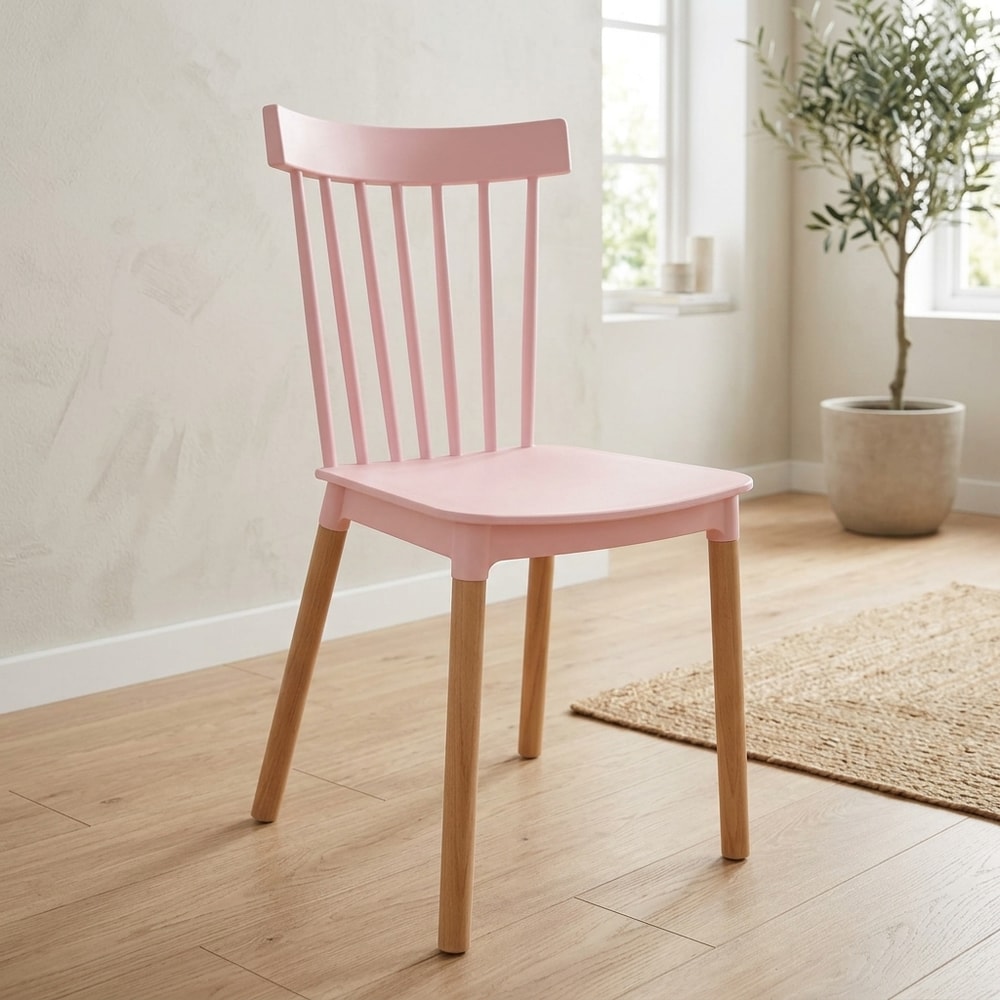 Pack 4 Sillas Comedor Rosas Patas Madera