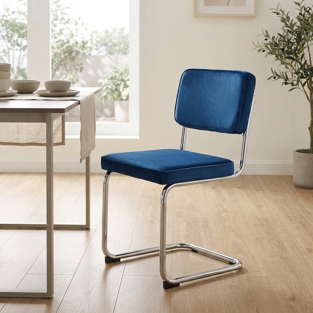 Silla de comedor terciopelo azul