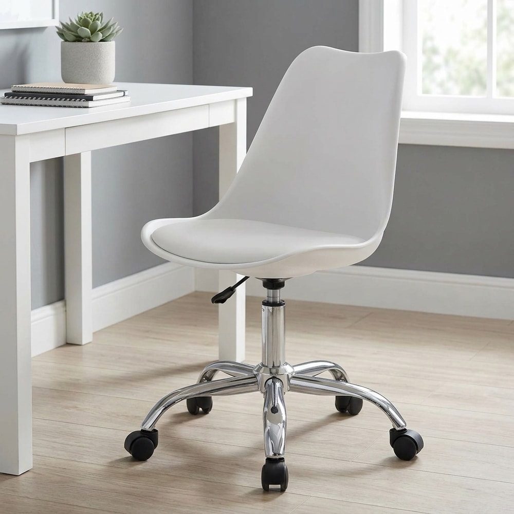 Silla de escritorio giratoria blanca