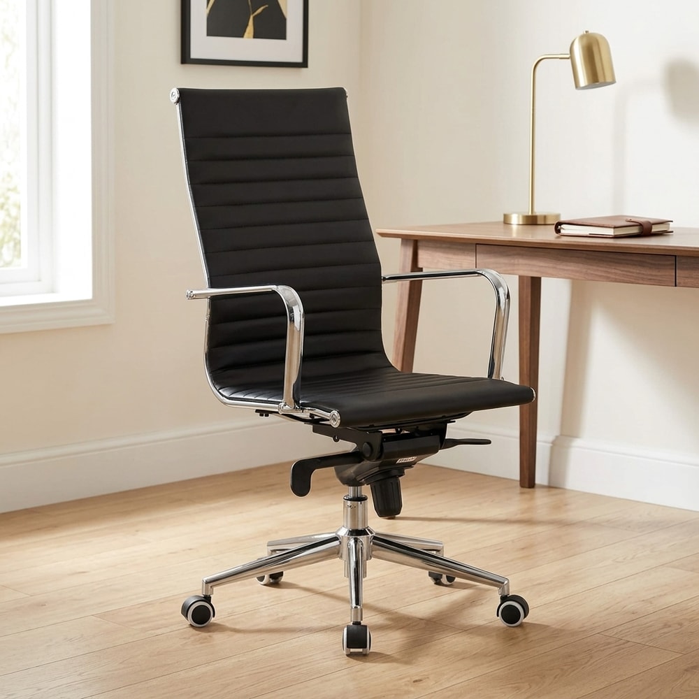 Sillón de dirección alto en similpiel negra