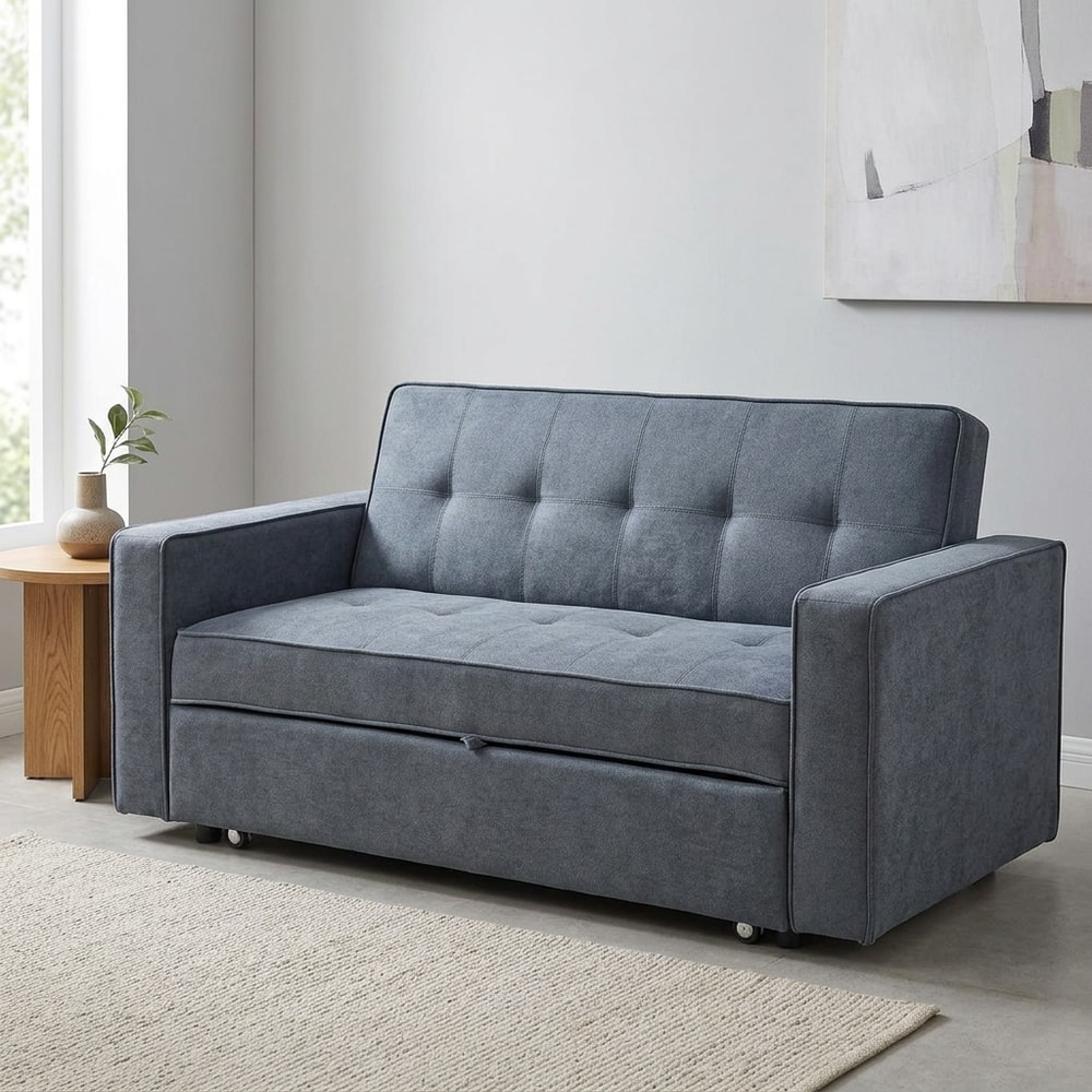 Sofá cama 2 plazas gris con apertura clic-clac