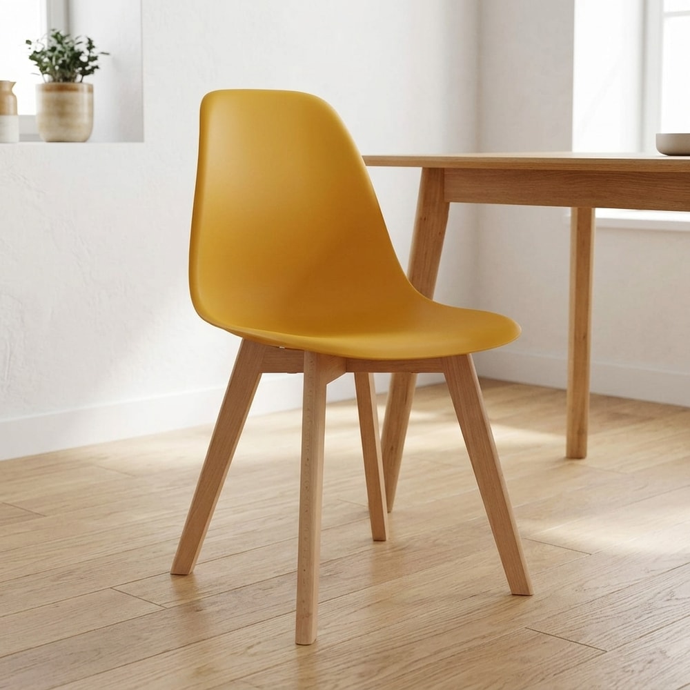 Silla de Comedor Nórdica Mostaza