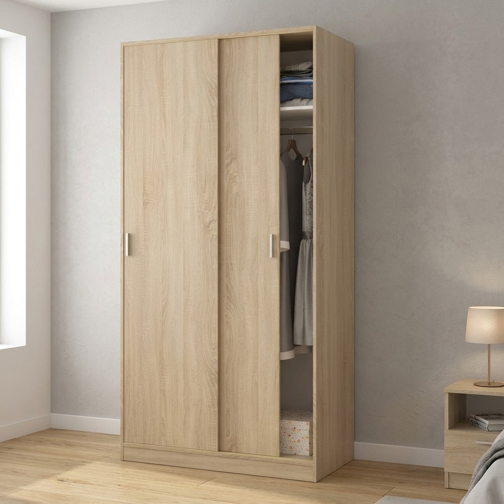 Armario roble de 2 puertas correderas