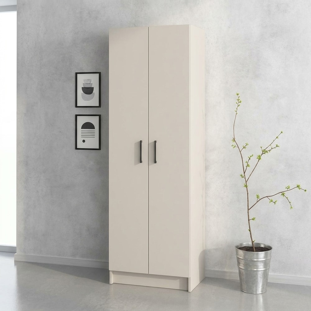 Armario auxiliar multiusos de 2 puertas beige