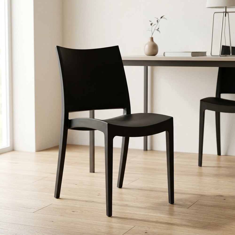 Silla de jardín apilable en polipropileno gris