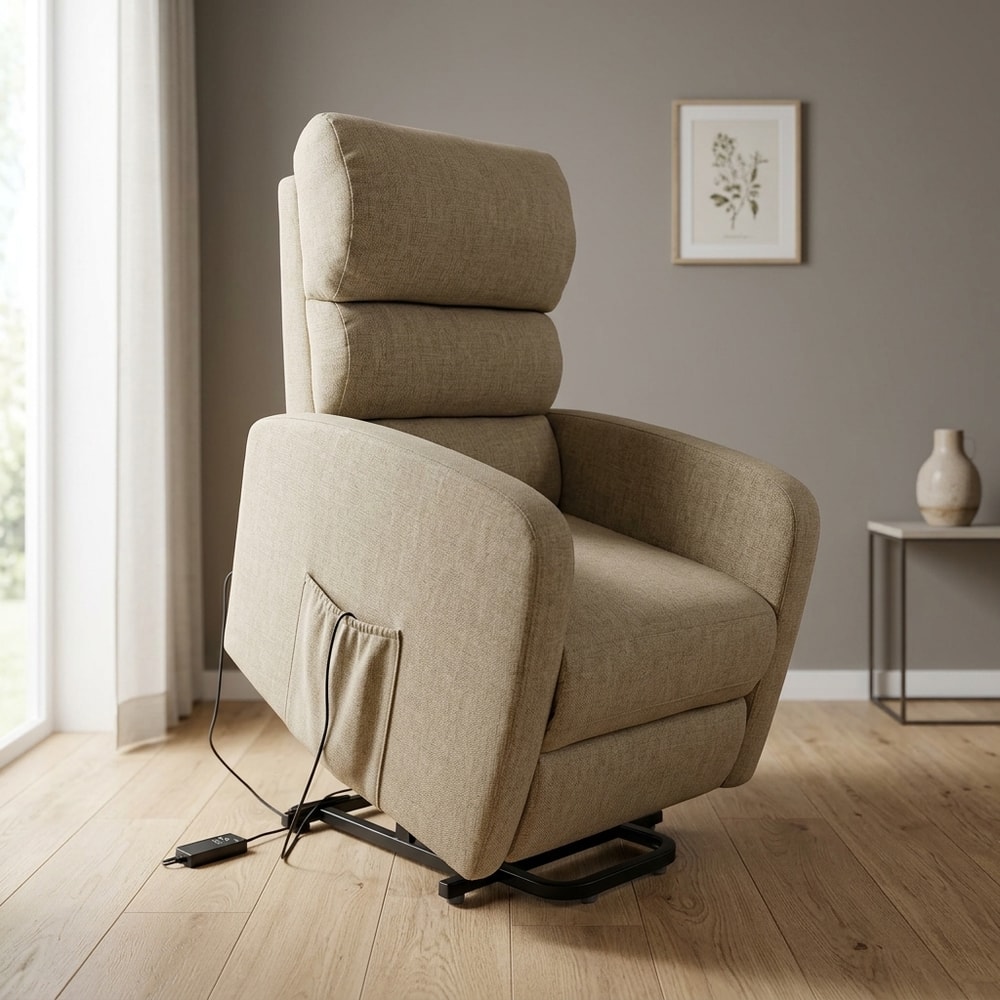 Sillón Relax Eléctrico Levanta Personas Beige