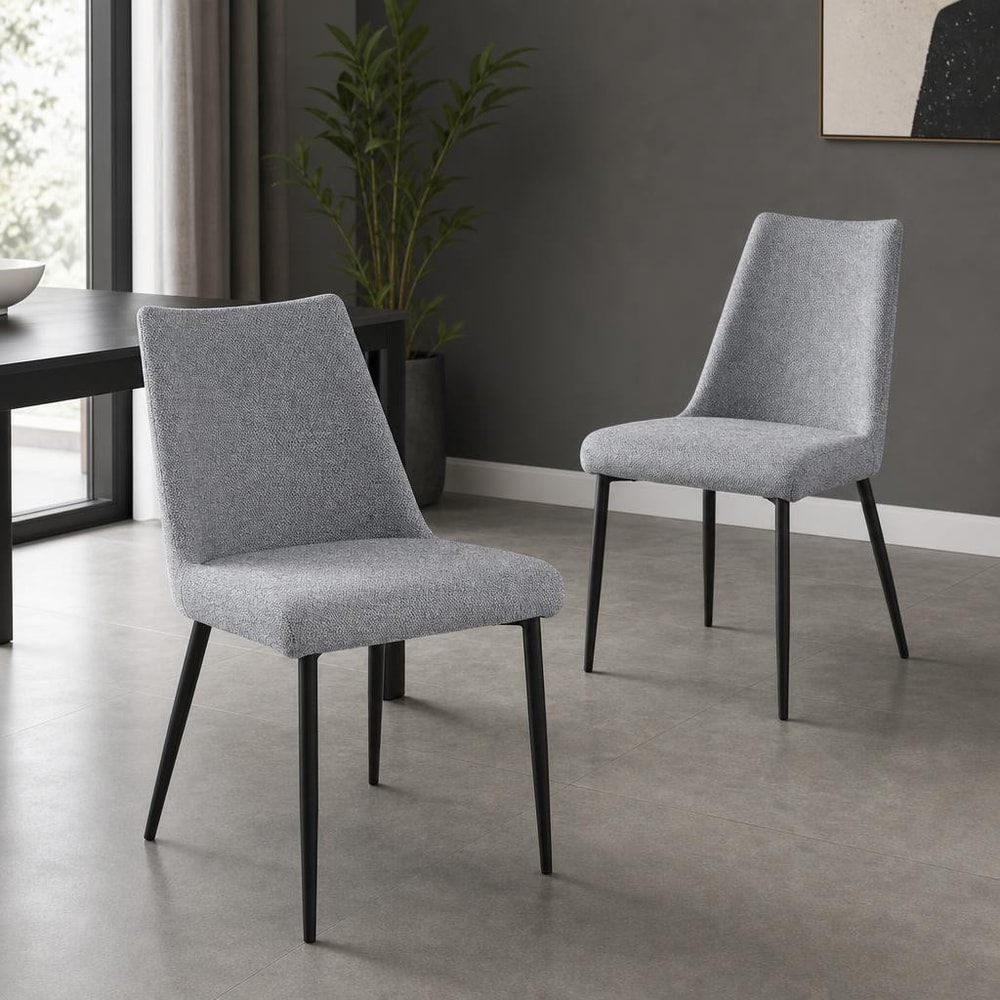 Pack de 2 sillas de comedor tapizadas grises