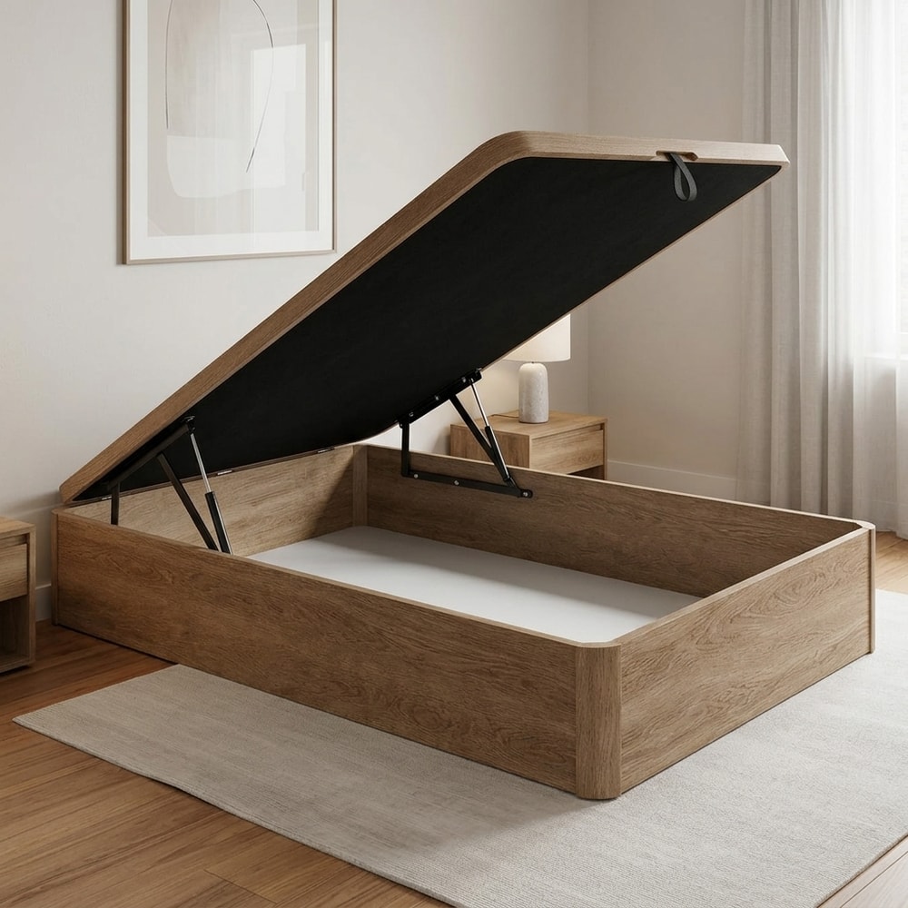Canapé abatible de madera Cambria con tapa 3D