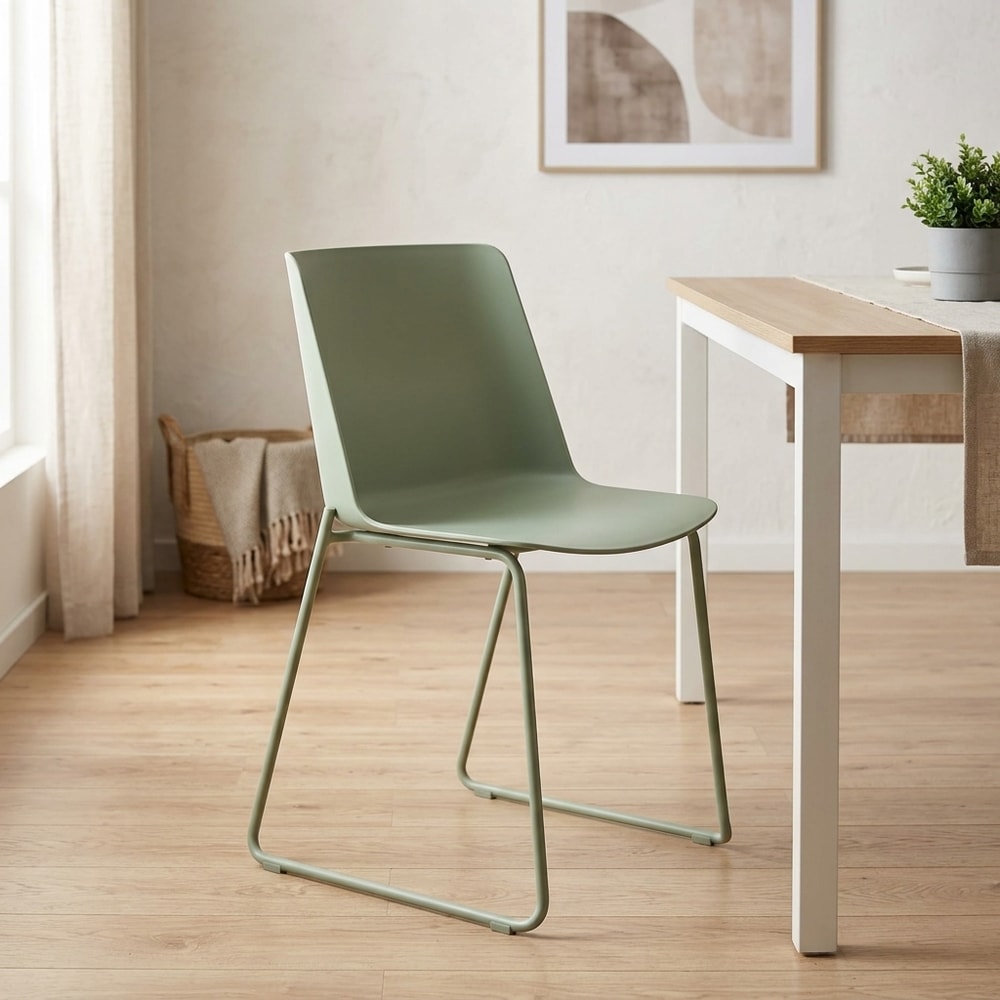 Pack 4 sillas de comedor moderna en polipropileno verde