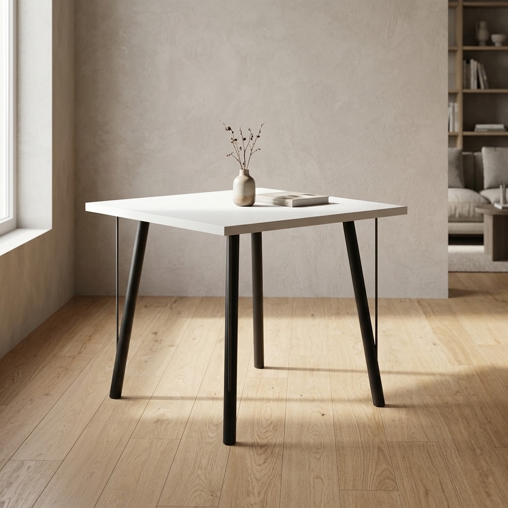 Mesa de comedor moderna blanca y negra