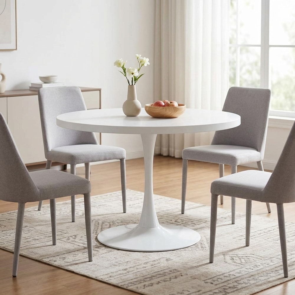 Mesa de comedor redonda blanca estilo tulip