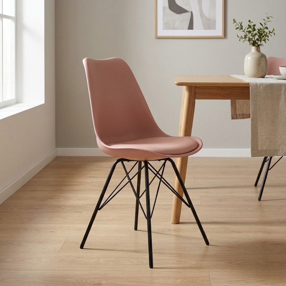 Silla de comedor moderna nude con cojín