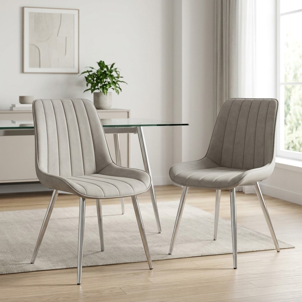 Pack 2 Sillas Comedor Tapizadas Gris