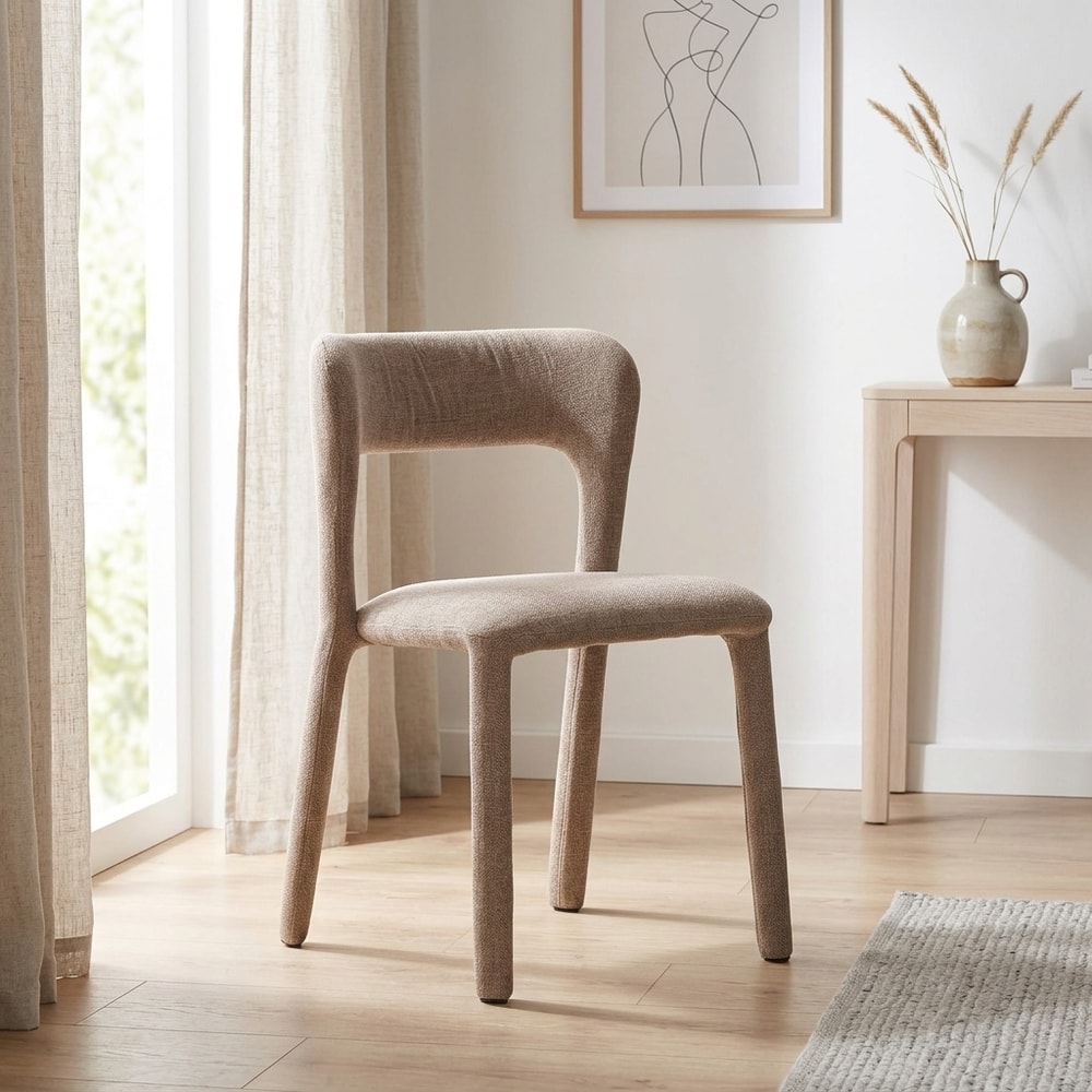 Silla de comedor de diseño minimalista gris