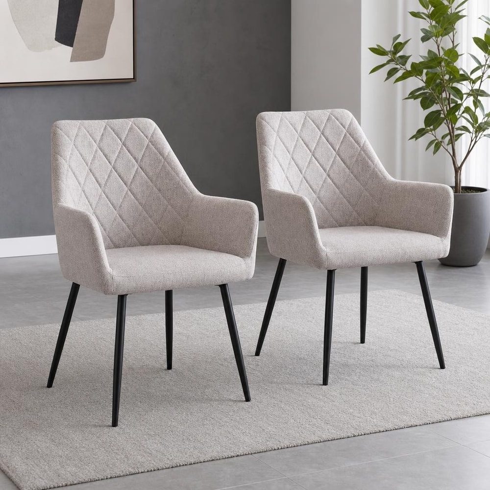 Pack de 2 butacas beige tapizadas con brazos