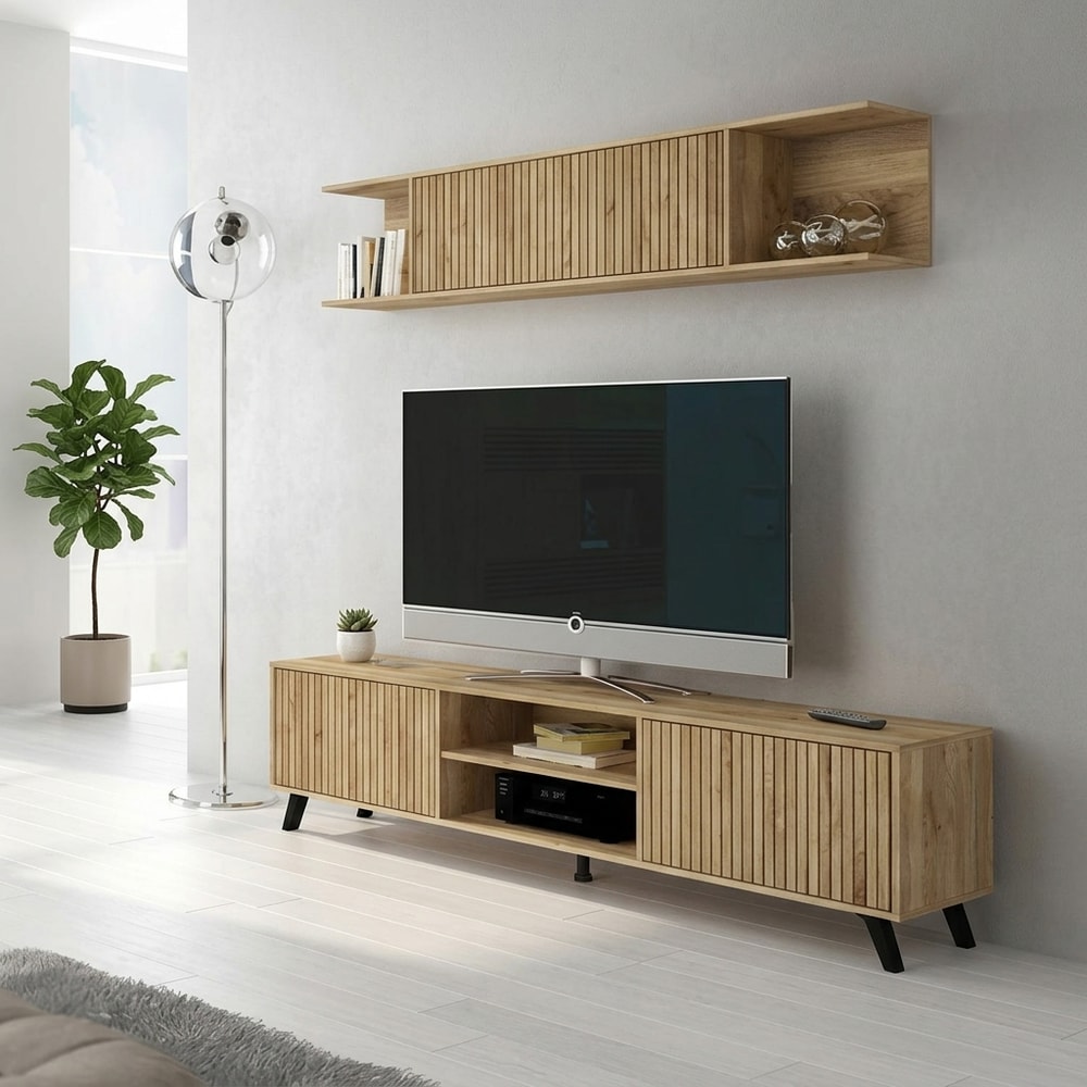 Mueble de Salón para TV con Puertas Alistonadas