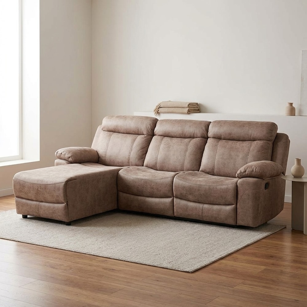 Sofá Chaise Longue con Relax Eléctrico Color Piedr