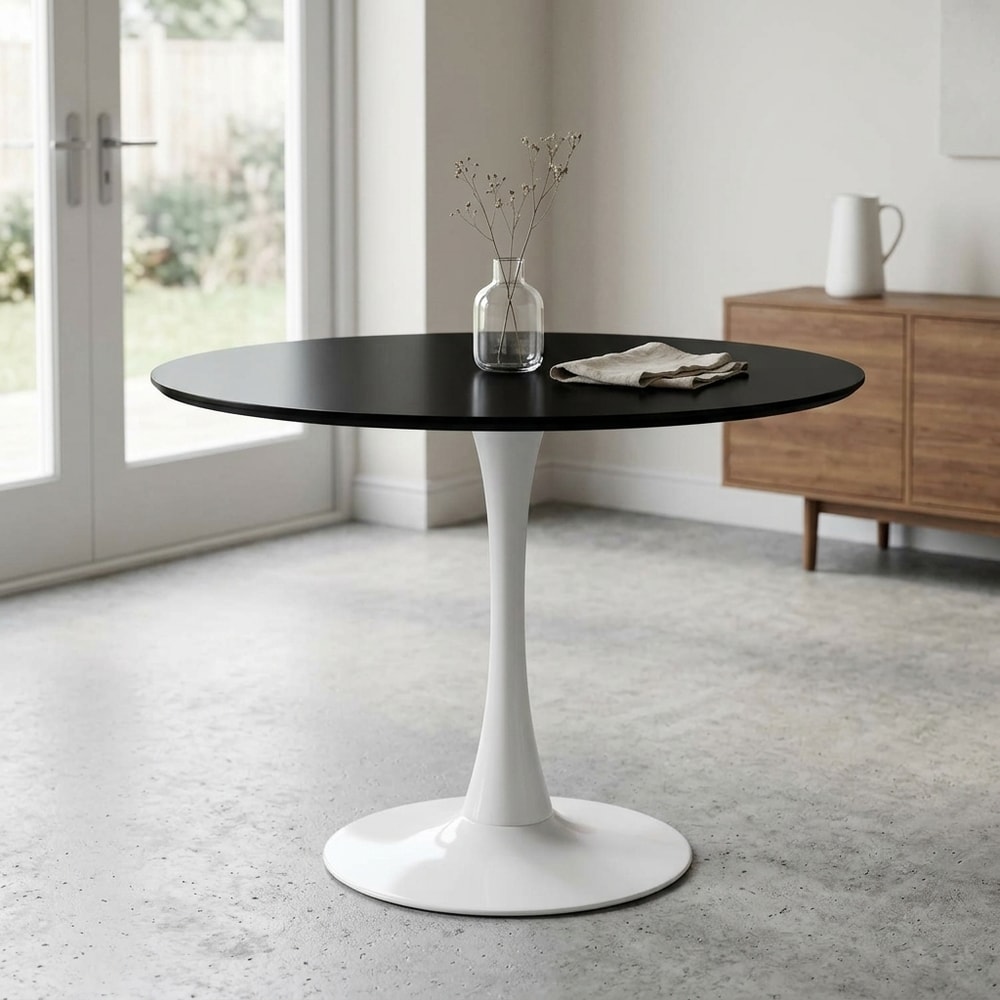 Mesa de comedor redonda bicolor estilo tulip