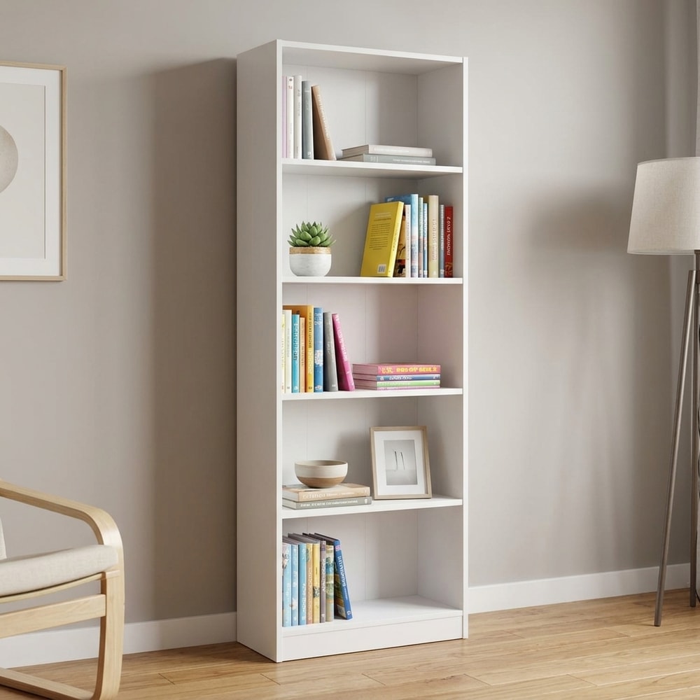 Estantería librería de 5 baldas en color blanco