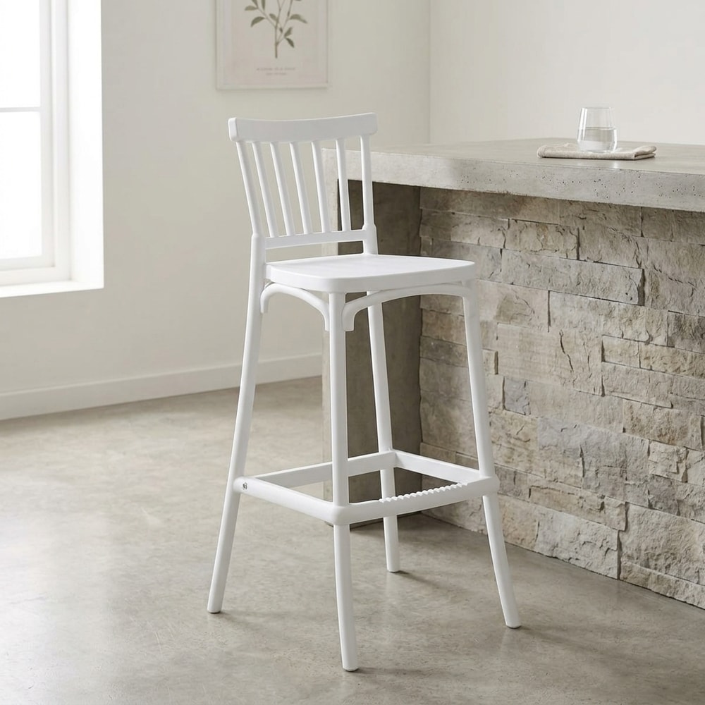 Taburete moderno de polipropileno blanco anti UV