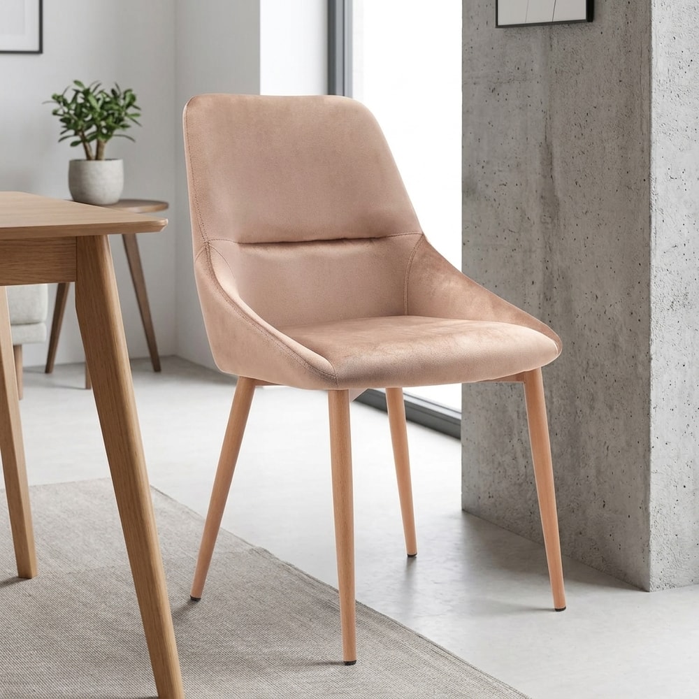 Silla Comedor Terciopelo Arena Patas Haya