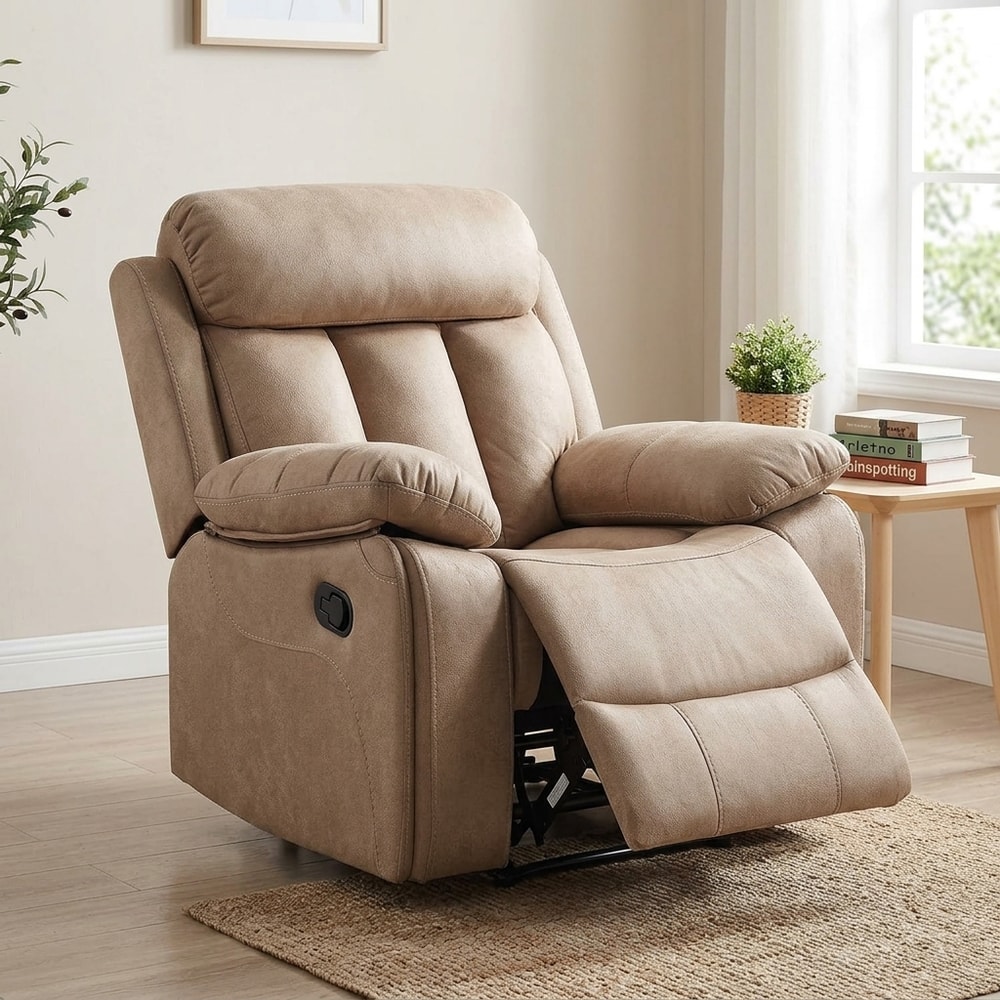 Sillón Relax Manual Tapizado Beige 1 Plaza