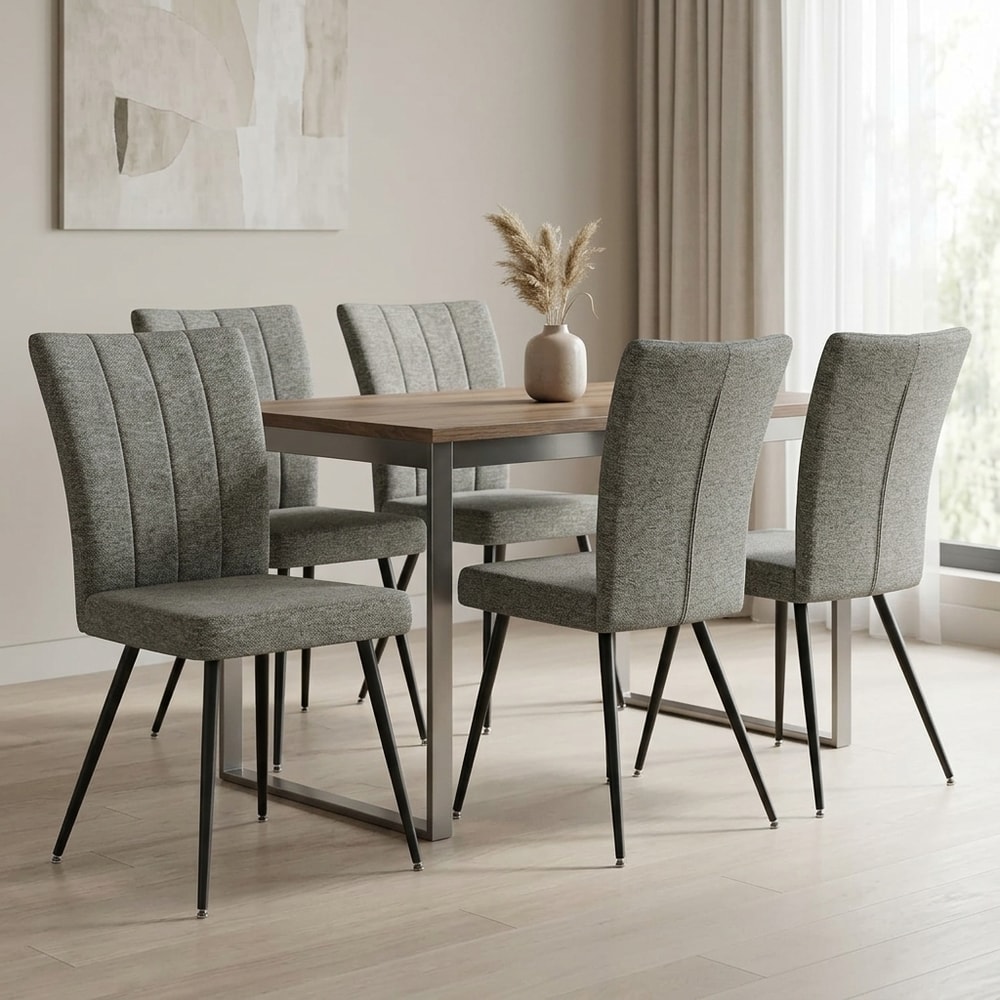 Pack 4 Sillas de Comedor Tapizadas Gris