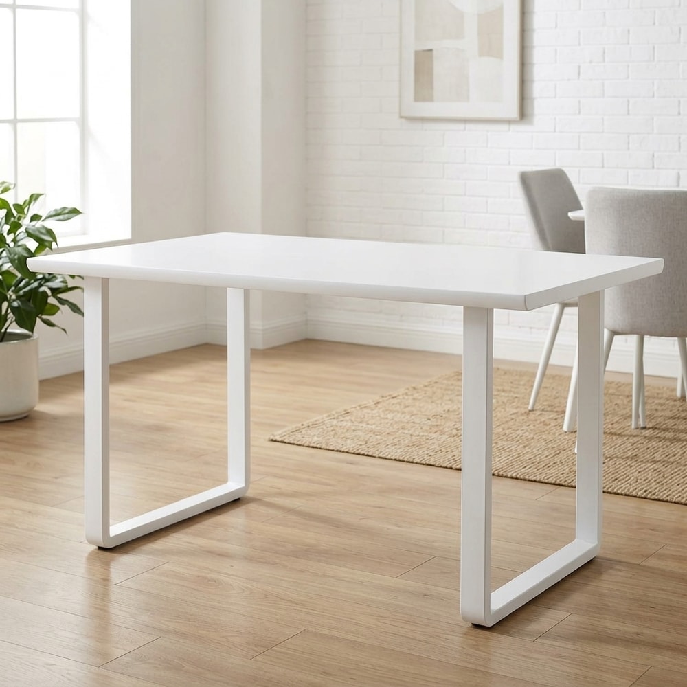Mesa de comedor rectangular blanca