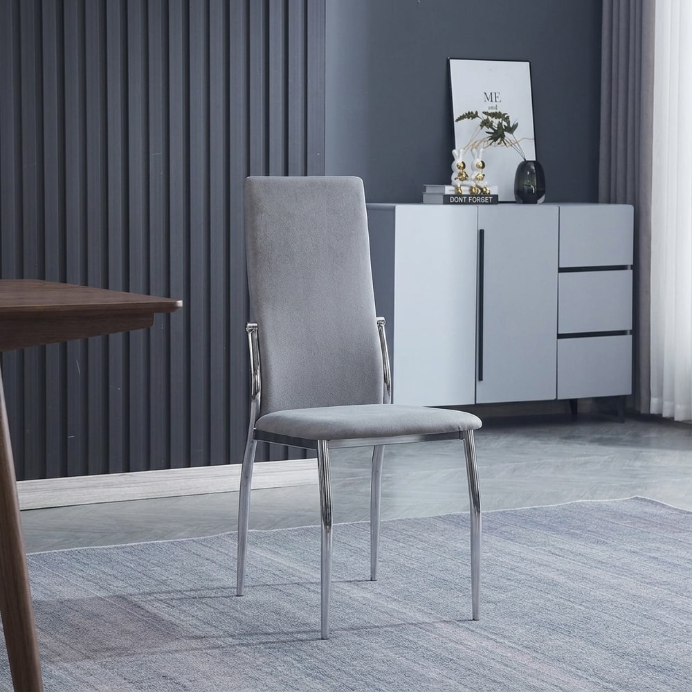 Pack de 6 sillas de comedor tapizadas en gris