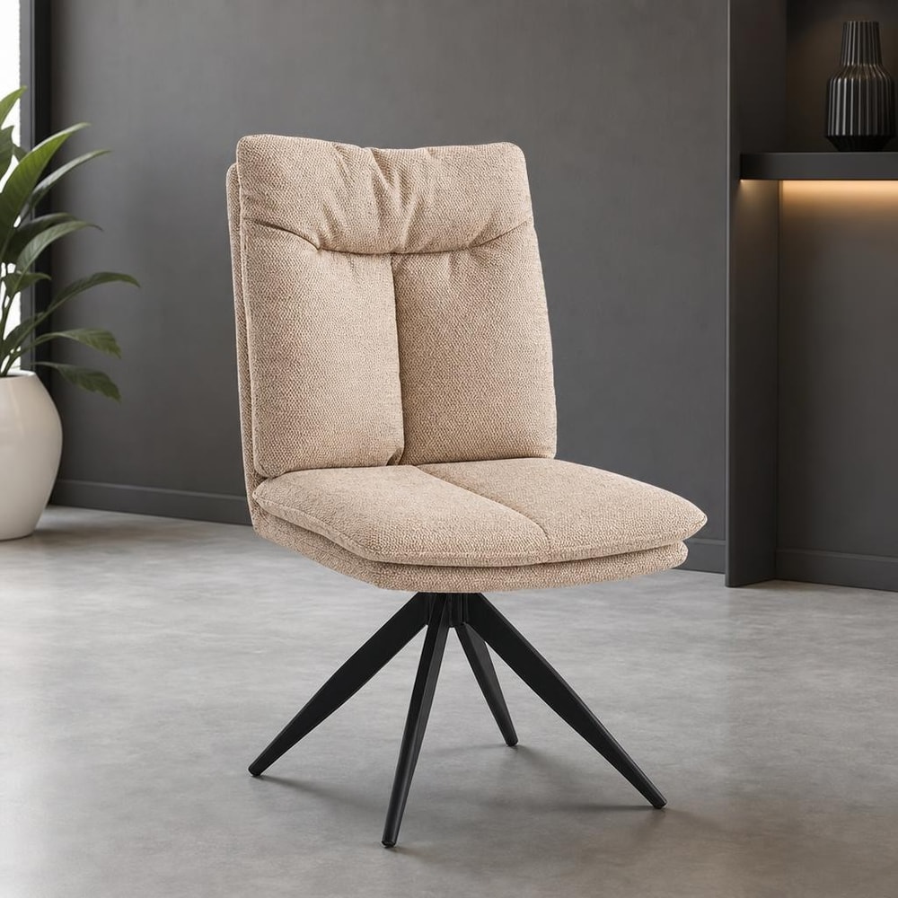 Pack 2 sillas de comedor giratorias beige