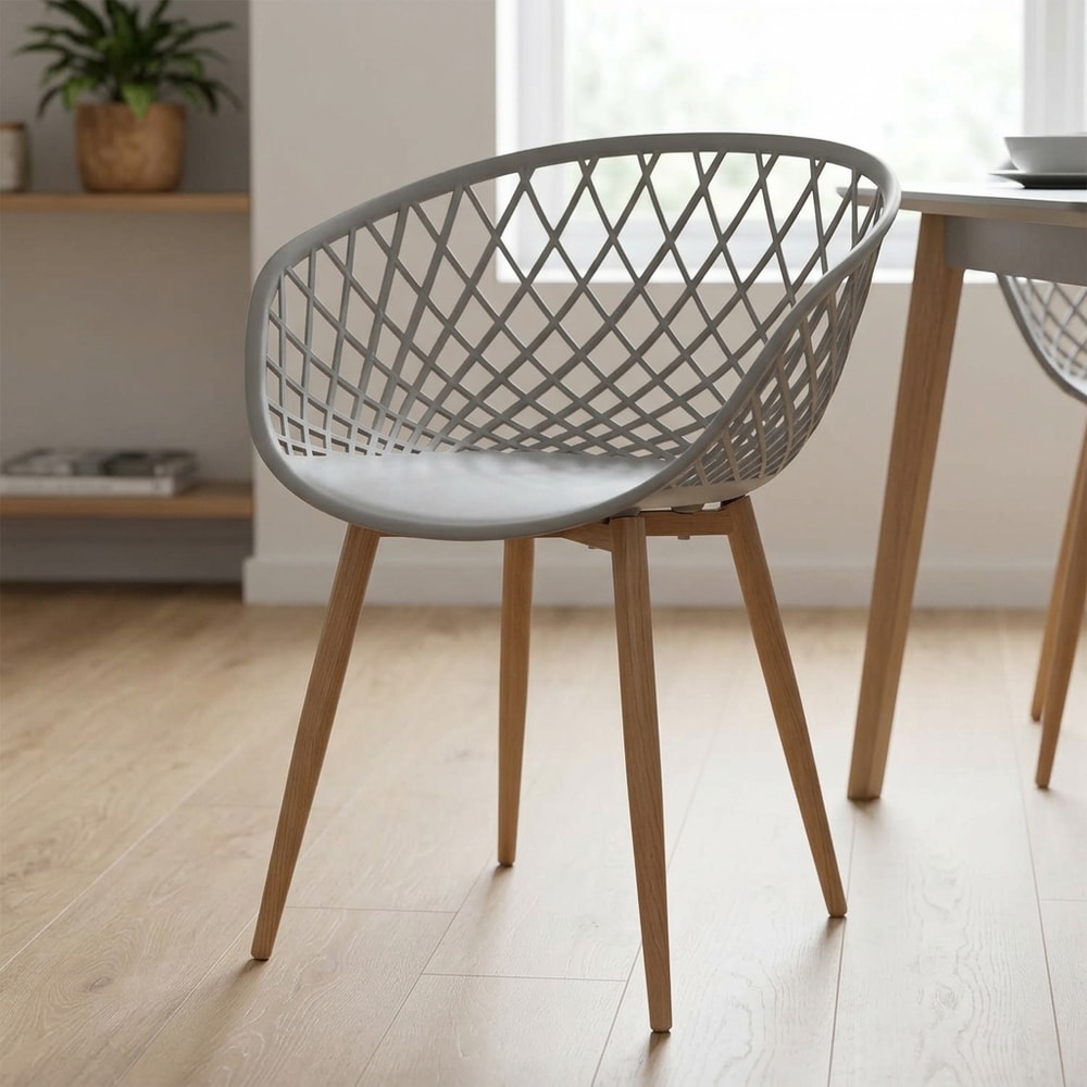 Silla de Comedor Gris Efecto Madera