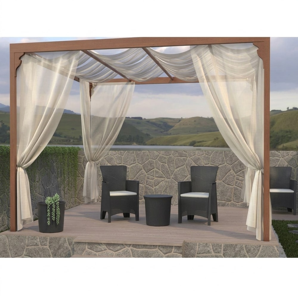 Sillón de jardín efecto rattán con cojín