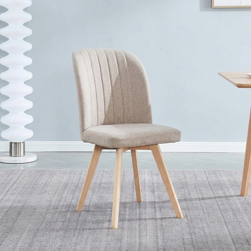 Pack de 4 sillas de comedor en tela beige