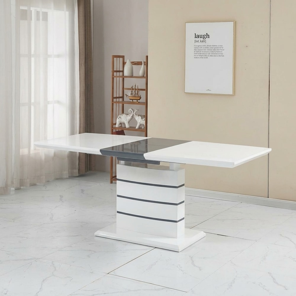 Mesa de comedor extensible blanca de diseño