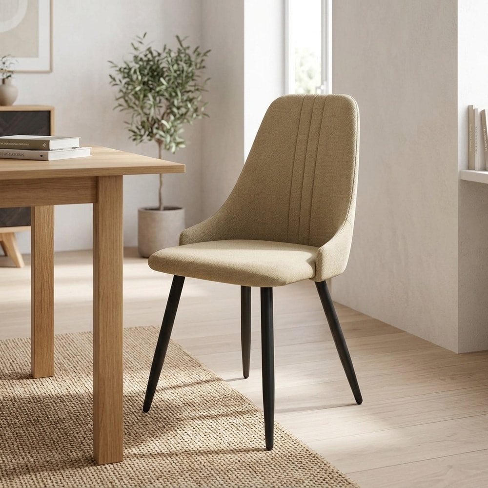Silla de comedor moderna verde con patas negras