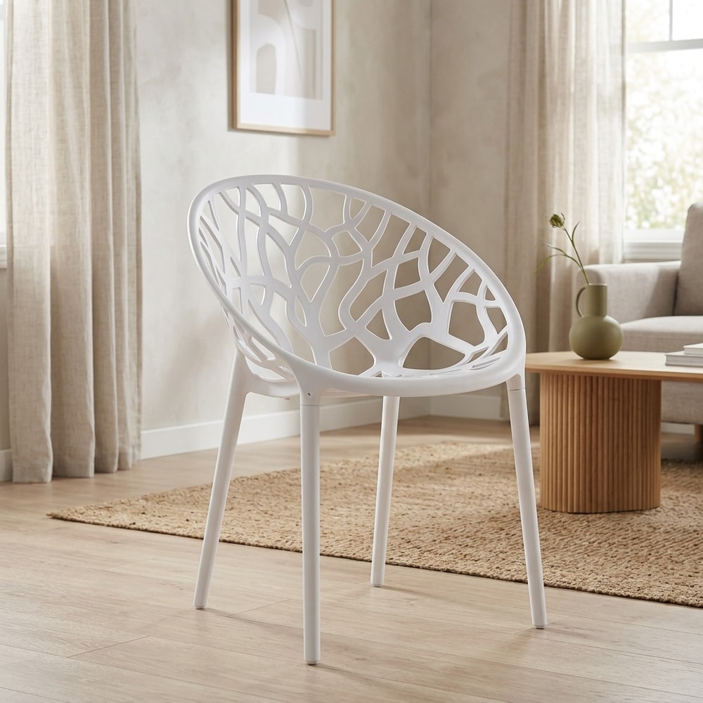 Silla de comedor blanca con diseño moderno